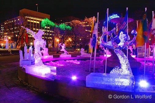 Winterlude 2010 Ice Sculptures_13952.jpg - Winterlude ('Bal de Neige' in French) is the annual winter festivalof Canada's capital region (Ottawa, Ontario and Gatineau, Quebec).Photographed at Ottawa, Ontario - the capital of Canada.